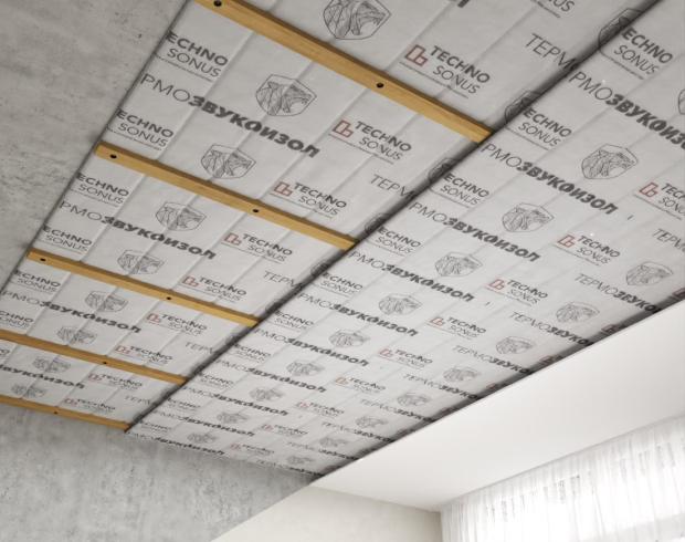 Basic Sound Insulation System for Stretch Ceiling